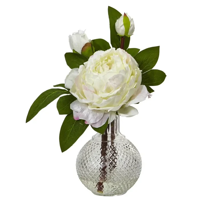 11in. Peony with Vase (Set of 2)