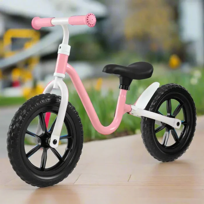 12” Kids Balance Bike – Pink | Adjustable Seat and Handlebar with EVA Wheels COSTWAY