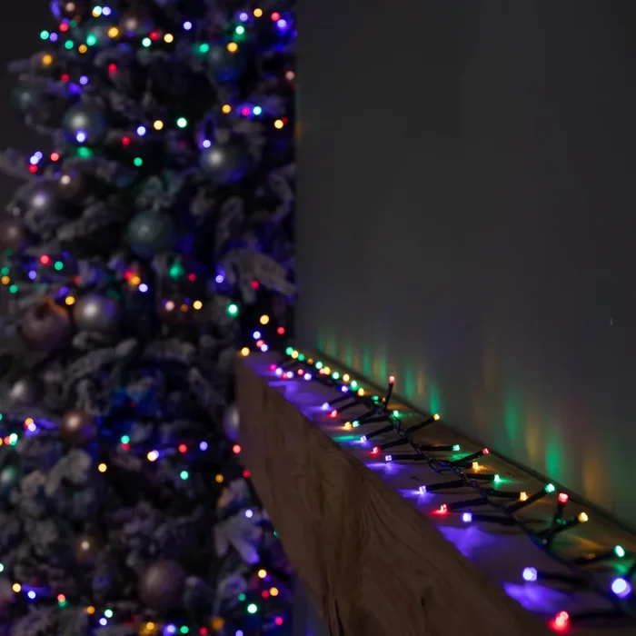 15.5m 600 LED Colour Changing Christmas String Lights in White to Multi-Colour