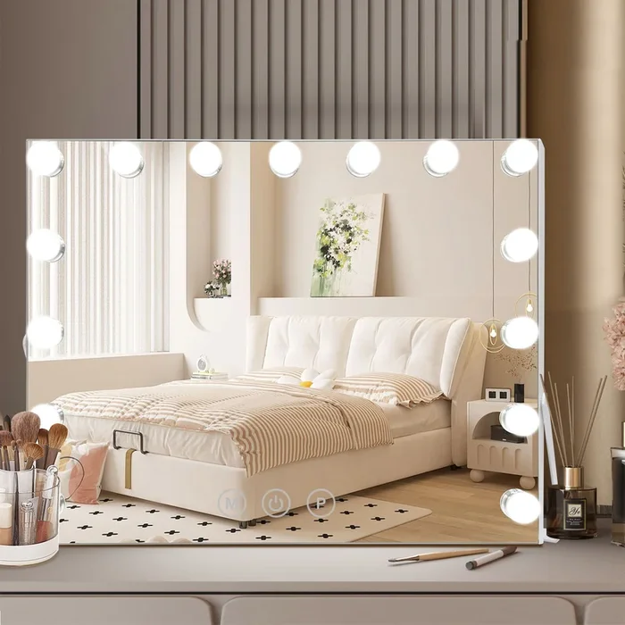 15 Dimmable Bulbs Hollywood Vanity Mirror 3 Colour LED Touch Screen