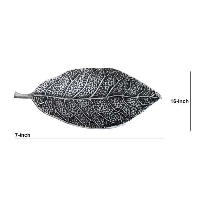 16in. Antique Leaf Decorative Accent Tray