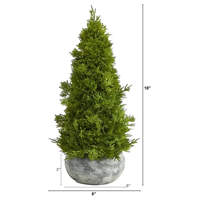 18in. Cypress Cone Artificial Tree in Decorative Planter