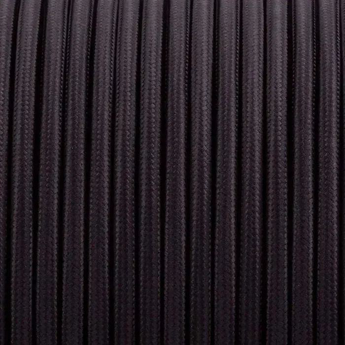 2 Core Round Vintage Fabric Light Cable Black~1069