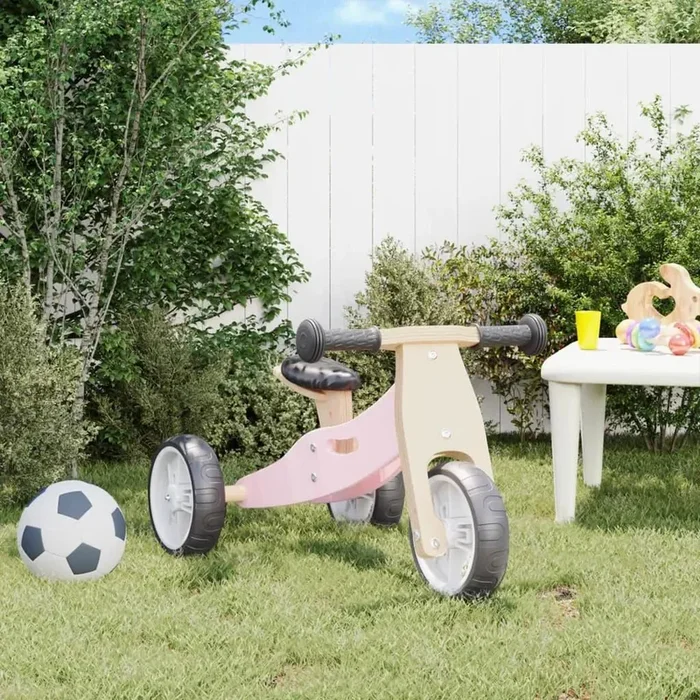 2-in-1 Convertible Balance Bike – Pink and Black | Adjustable Seat and Handlebar VIDAXL