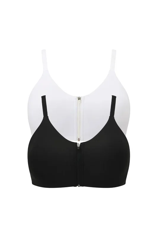 2 Pack Abby Zip Front Comfort Bras