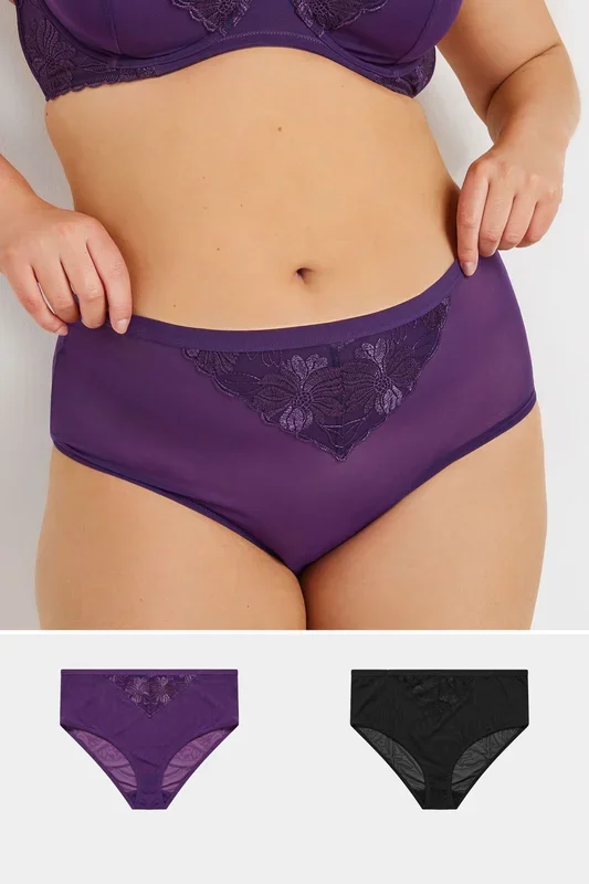 2 Pack Floral Lace Briefs