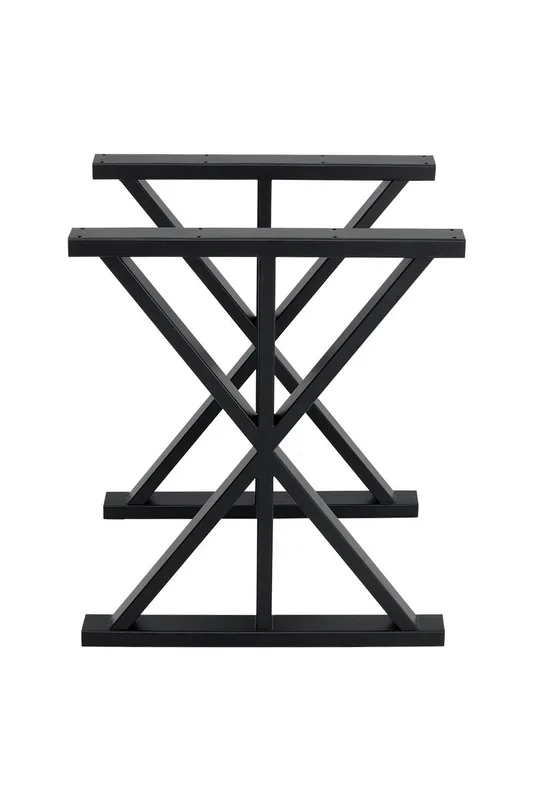 2 Pieces Black Metal Table Legs Heavy Duty Industrial Table Legs