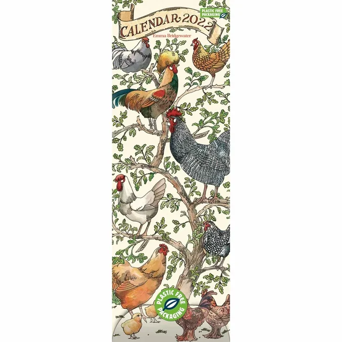 2022 Emma Bridgewater Farmyard Birds Slim Wall Calendar