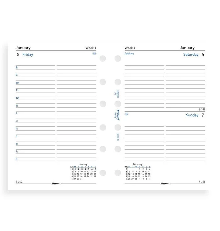 2022 Filofax Pocket One Day On A Page Refill