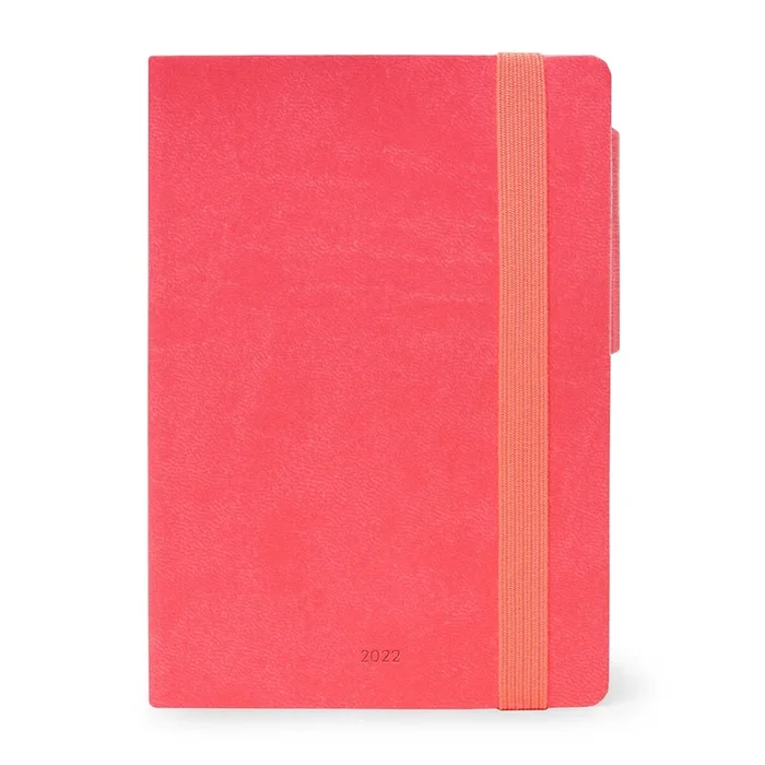 2022 Small Weekly Diary 12 Month – Neon Coral
