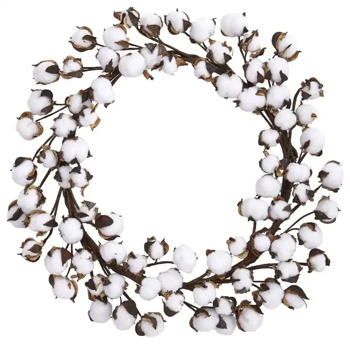 20in. Cotton Ball Wreath