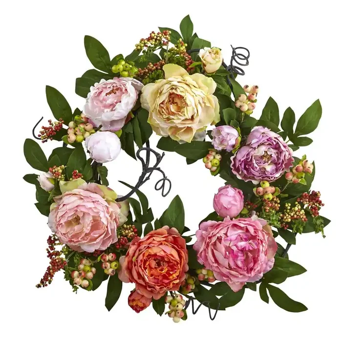 20in. Mixed Peony & Berry Wreath
