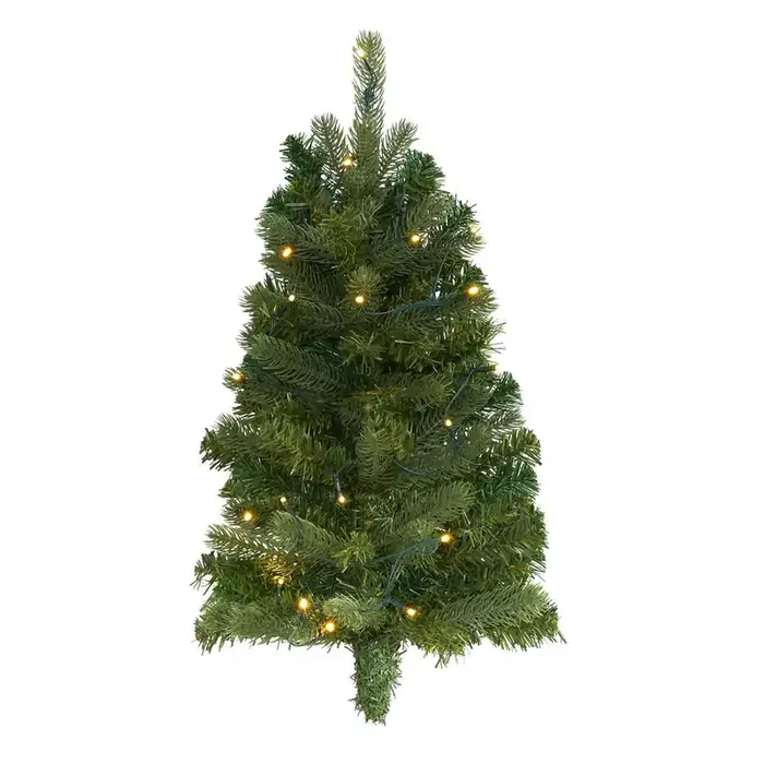 2ft. Flat Back Wall Hanging Artificial Christmas Tree with 20 Clear LED Lights
