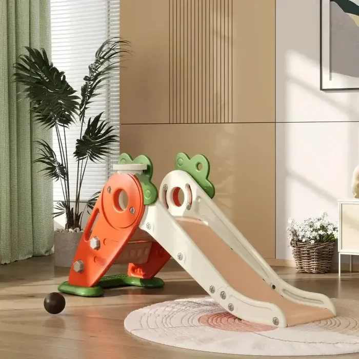 3-in-1 Carrot Kids Slide | Slide, Climber and Basketball Hoop – Ages 1 – 3 yrs AIYAPLAY