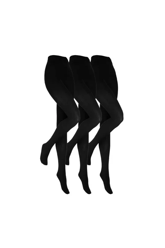 3 Pack Opaque Fleece Lined Thermal Tights for Winter