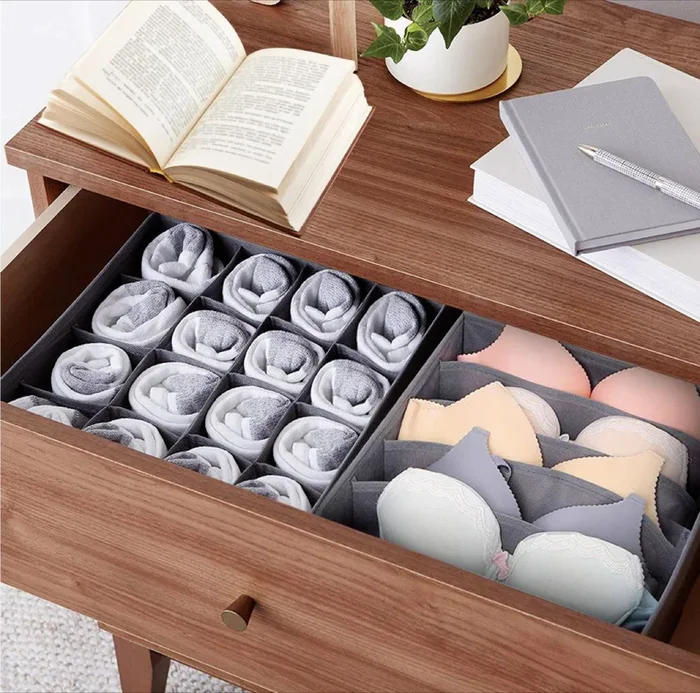 3 X Drawer Organisers for Bras Socks Ties Underwear Scarves Wardrobe Cupboard