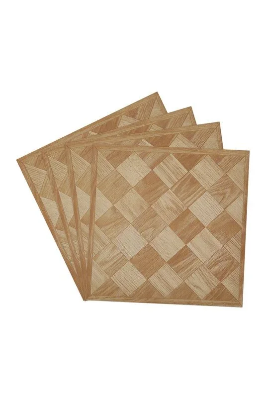 30Pcs Self-adhesive Wood Grain Checkerboard Parquet PVC Flooring Tiles Set, 2.787m²