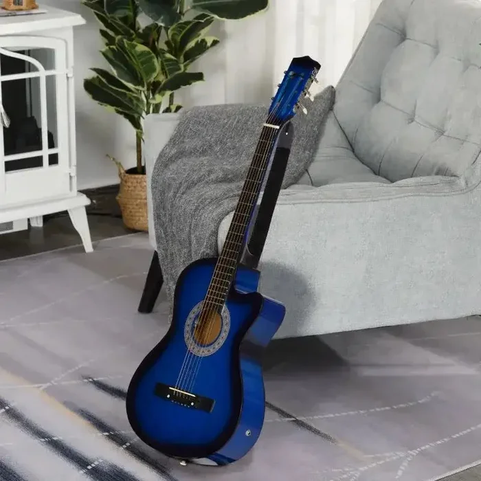 38-Inch Electro Acoustic Cutaway Guitar Set | Beginner Starter Pack – Gig Bag, Strap and Accessories HOMCOM
