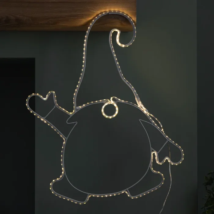 46cm Light up Hanging Christmas Gonk Silhouette with 205 Warm White LEDs