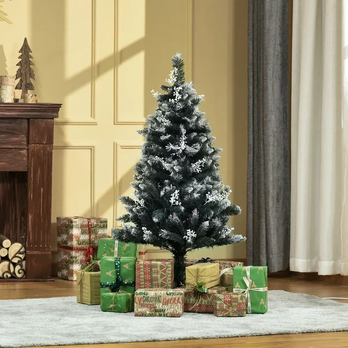4FT Artificial Snow Dipped Christmas Tree Xmas Decoration