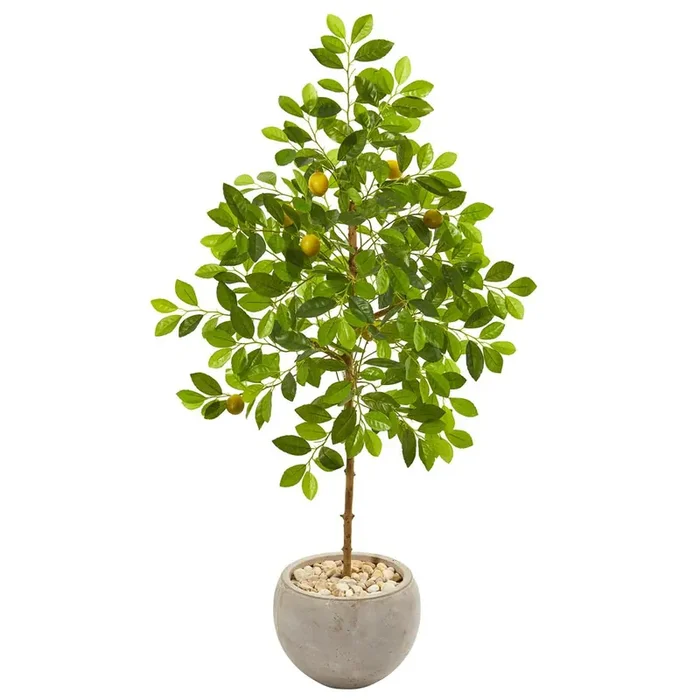 54in. Lemon Artificial Tree in Sand Colored Planter