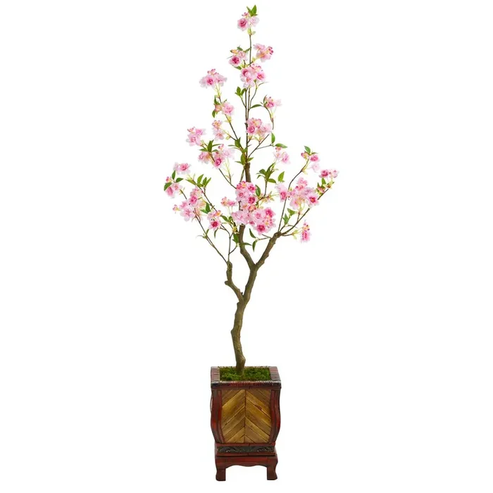 56in. Cherry Blossom Artificial Tree in Decorative Planter