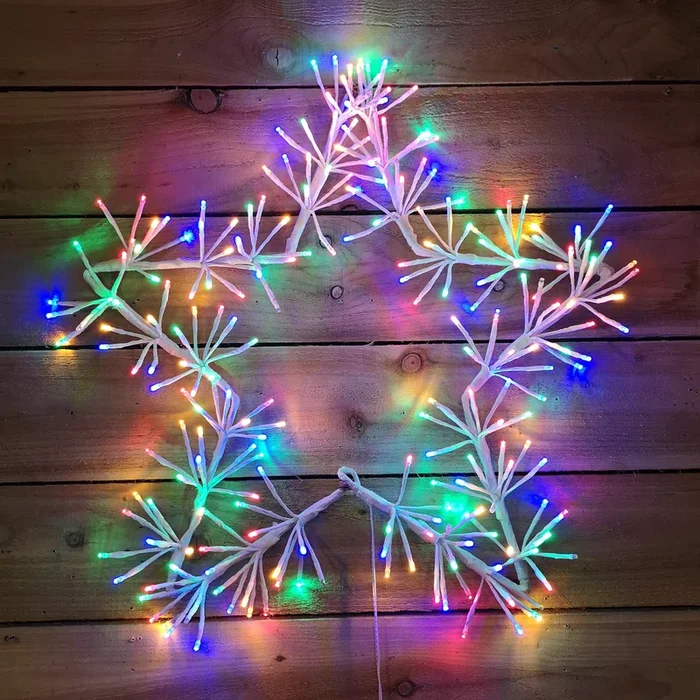 60cm Premier Multi Coloured Christmas Star Cluster Decoration with 240LED