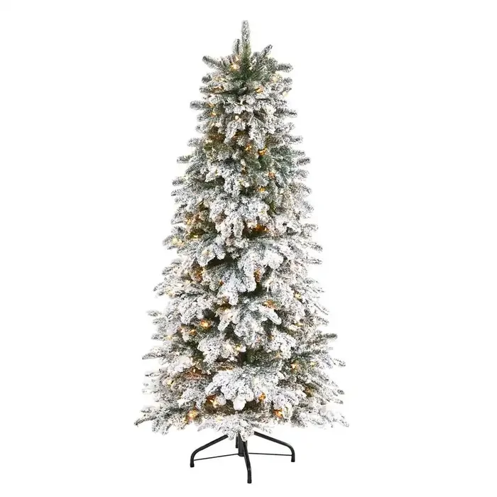 6ft. Flocked North Carolina Fir Artificial Christmas Tree