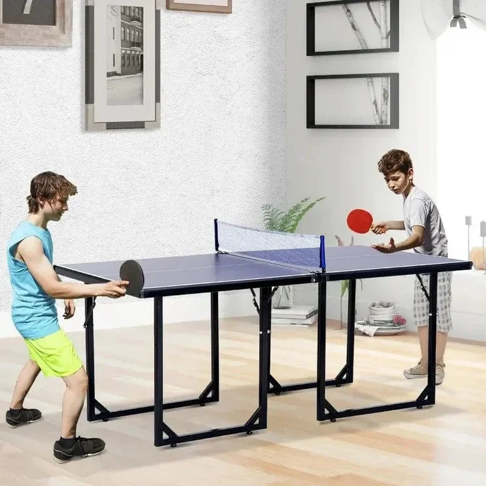 6ft Professional Table Tennis Table – Blue Split-Design Technology | HOMCOM