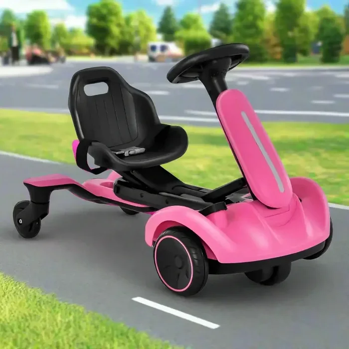 6V Kids Electric Drift Car – Pink | 360° Spin – Adjustable Seat COSTWAY