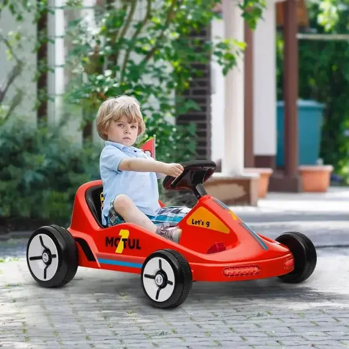 6V Kids Electric Go Kart – Red | Dual Motors with Interactive Features AIYAPLAY