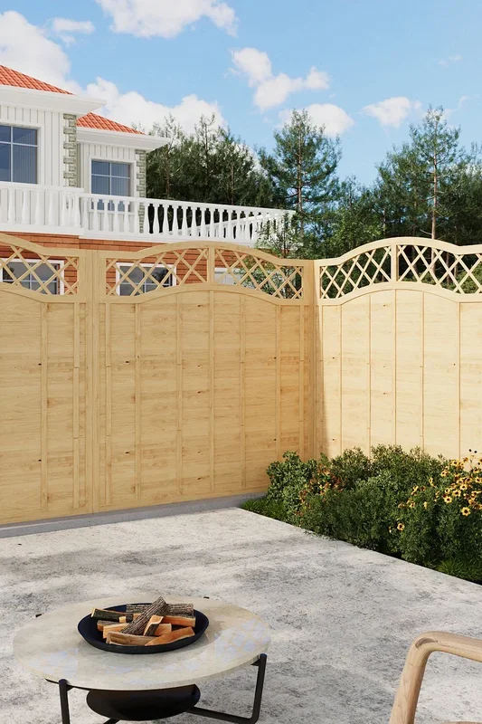 6x6ft Pressure Treated Lattice Top Wooden Garden Fence Panel