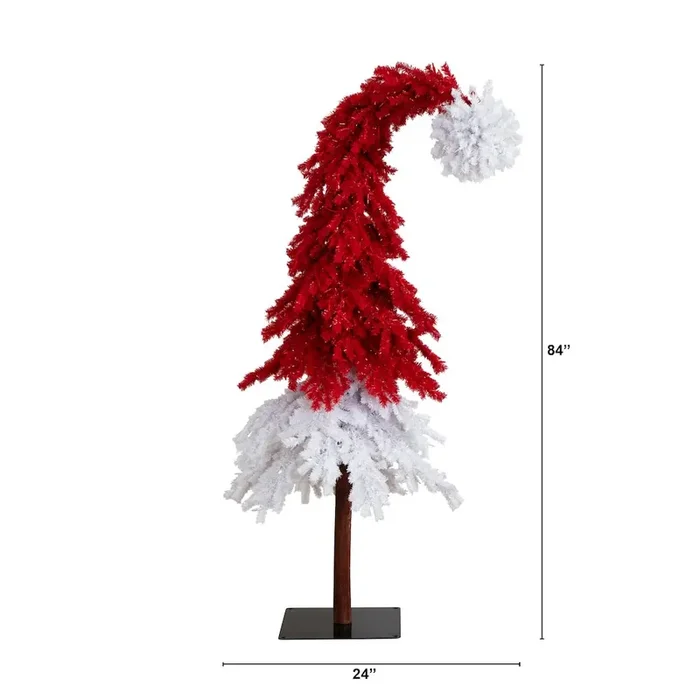 7ft. Holiday Red Santa’s Hat Christmas Tree with 500 LED Lights