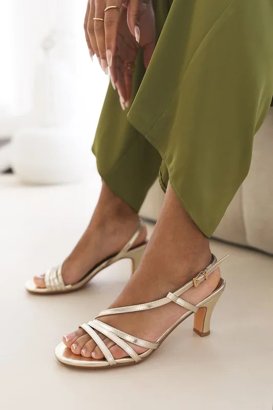 ‘Adley’ Mutli Strap Slingback Low Block Heel