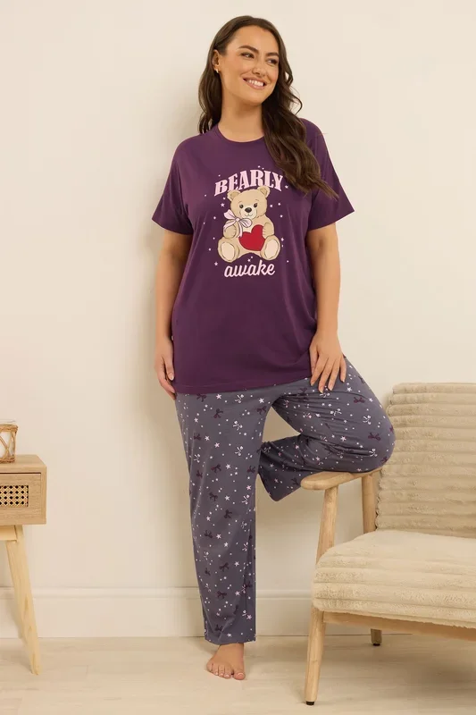 ‘Bearly Awake’ Wide Leg Pyjama Set