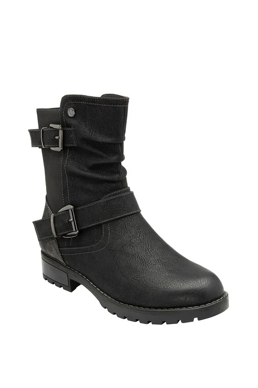 ‘Jamila’ Zip-Up Mid-Calf Boots