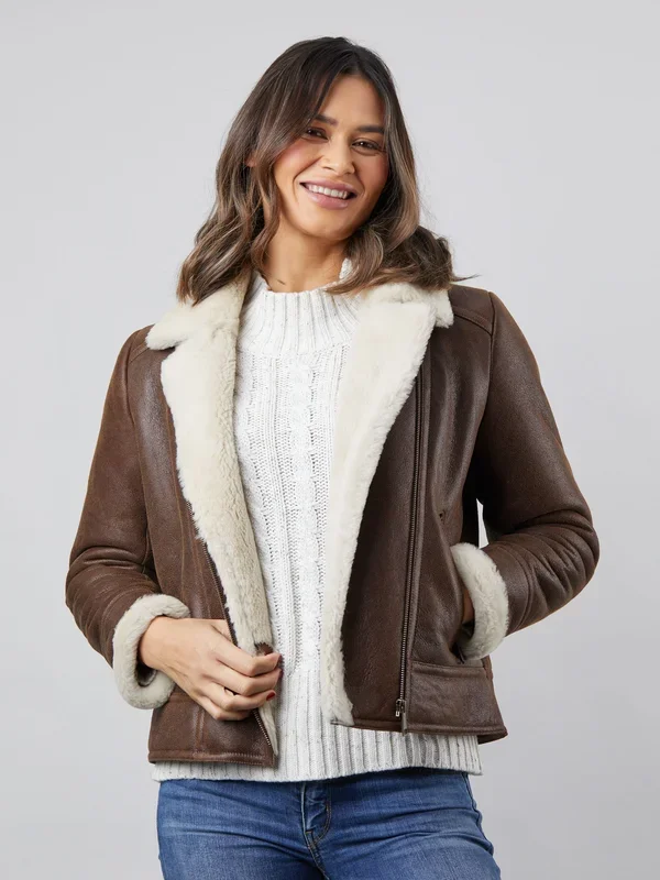 ‘Lindeth’ Sheepskin Aviator Jacket