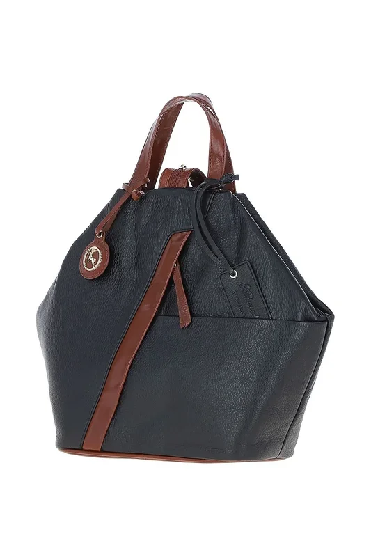 ‘Lydia’ Convertible Real Leather Tote Backpack