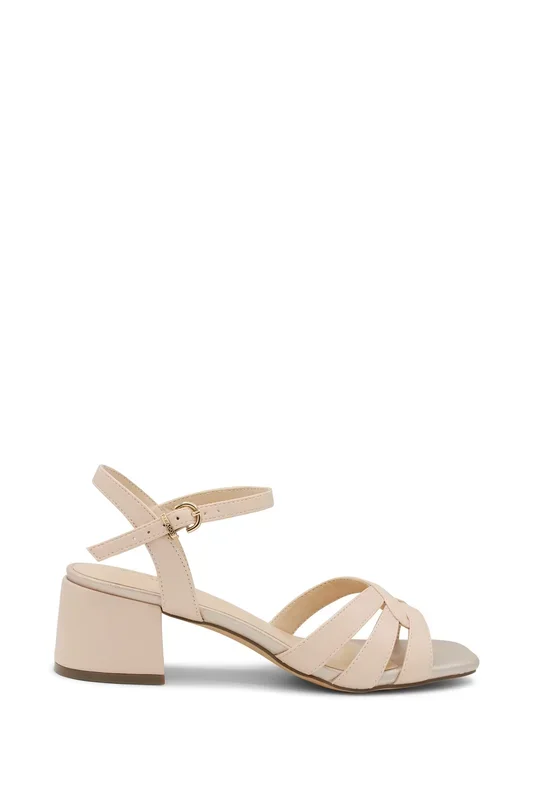 ‘Marcia’ Faux Leather Block Heel Sandal