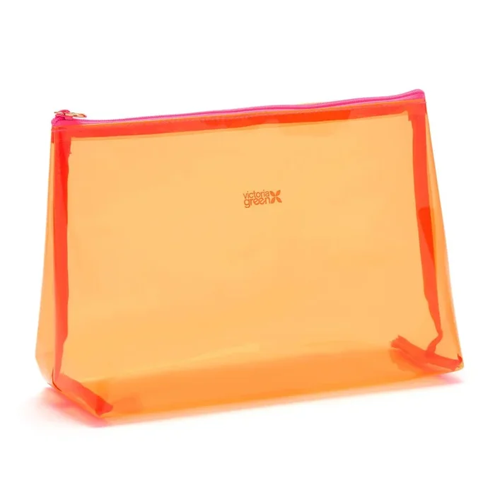 ‘Mia’ Large Makeup Bag in Clear Orange