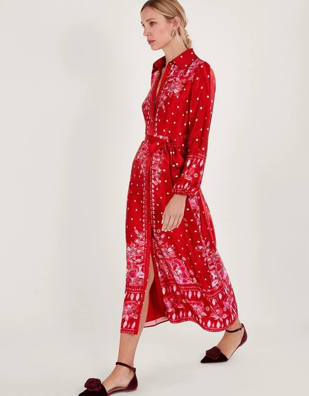 ‘Shiloh’ Satin Shirt Dress