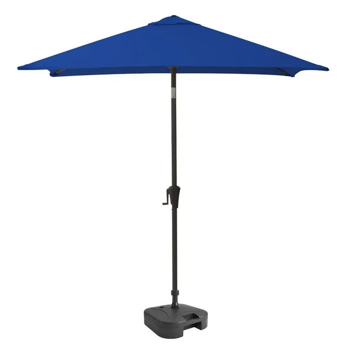 9ft Square Tilting Cobalt Blue Patio Umbrella with Umbrella Base