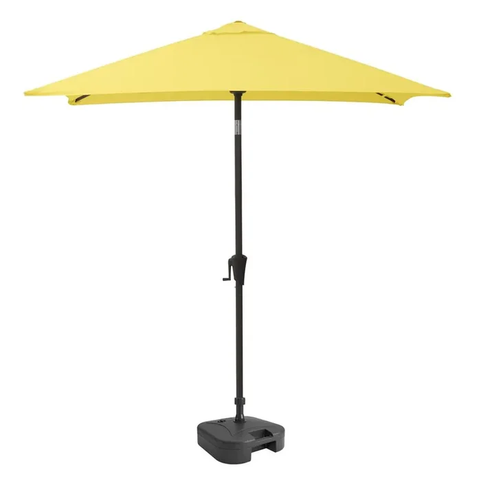 9ft Square Tilting Yellow Patio Umbrella with Umbrella Base