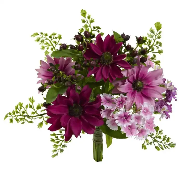 9in. Mixed Pink Daisy Artificial Flower Bundle (Set of 3)