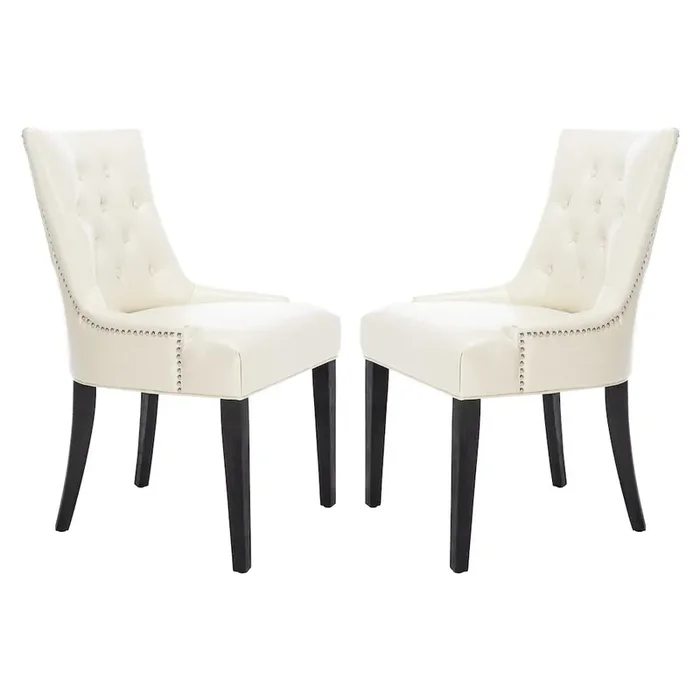 ABBY 19‘‘H TUFTED SIDE CHAIRS (SET OF 2) – SILVER NAIL HEADS, MCR4701B-SET2