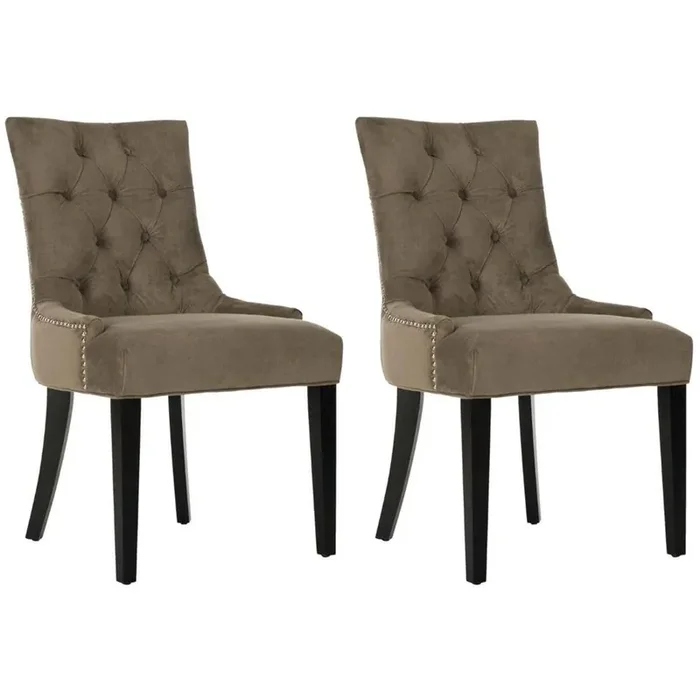 ABBY 19‘‘H TUFTED SIDE CHAIRS (SET OF 2) – SILVER NAIL HEADS, MCR4701F-SET2