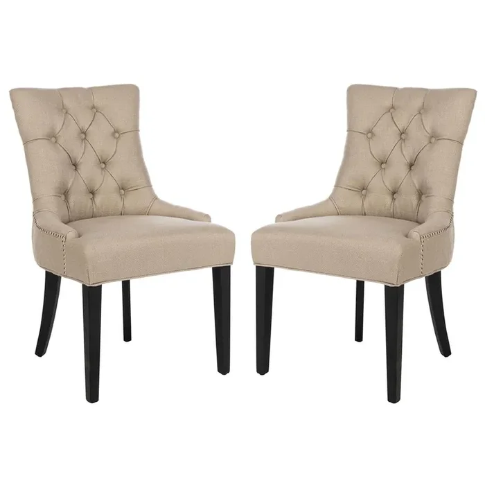 ABBY 19‘‘H TUFTED SIDE CHAIRS (SET OF 2) – SILVER NAIL HEADS, MCR4701M-SET2