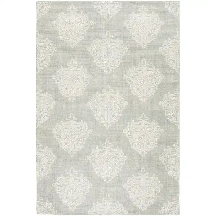Abstract, AQUA / IVORY, 5‘ X 8‘, Area Rug