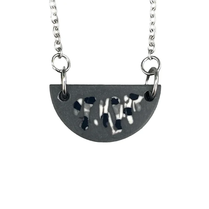 Abstract Half Moon Necklace