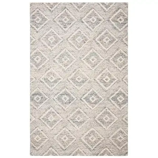 Abstract, IVORY / DENIM, 5‘ X 8‘, Area Rug